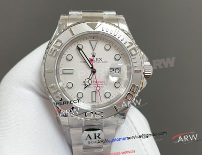 AR Factory Rolex Yacht Master Platinum Dial Stainless Steel Super Clone 3235 Watch